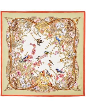 Aspinal of London Silk Edwardian Garden Scarf - Metallic