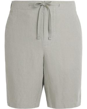 Vince Linen Drawstring Shorts - Grey