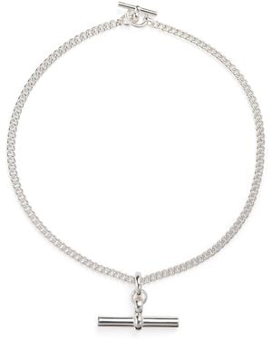 Tilly Sveaas Sterling Giant T-Bar Curb-Link Chain Necklace - White