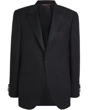 Canali Wool-Silk Tuxedo Jacket - Black