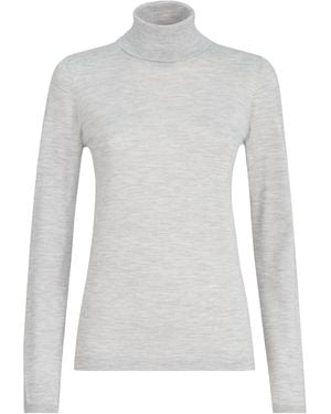 Brunello Cucinelli Cashmere-Silk Rollneck Sweater - White