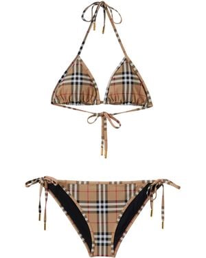 Burberry Check Triangle Bikini - Metallic