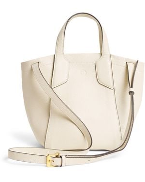 Harrods Small Leather Freya Tote Bag - Natural