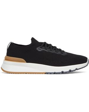 Brunello Cucinelli Knitted Low-Top Trainers - Blue