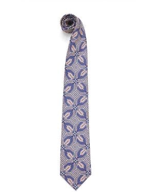 Drole de Monsieur Silk Printed Caesar Tie - Purple