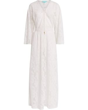 Melissa Odabash Cotton-Blend Tie Nina Kaftan - White