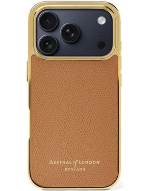 Aspinal of London Leather Iphone 17 Pro Case - Brown