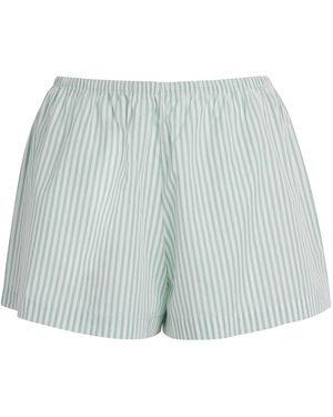 Leset Cotton-Blend Stripe Yoshi Shorts - Blue