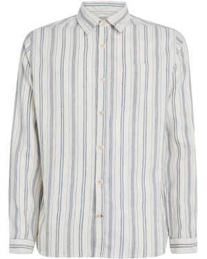 Oliver Spencer Linen Cotton-Blend Stripe Shirt - White