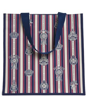 Harrods Medium London Calling Tote Bag - Blue