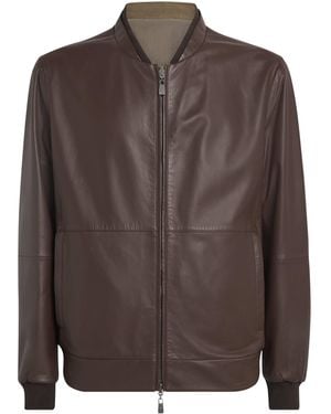Corneliani Lambskin Bomber Jacket - Brown