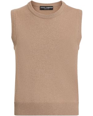 Dolce & Gabbana Cashmere Jumper Vest - Natural