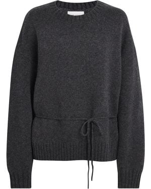 St. Agni Merino Wool Belted Sweater - Black