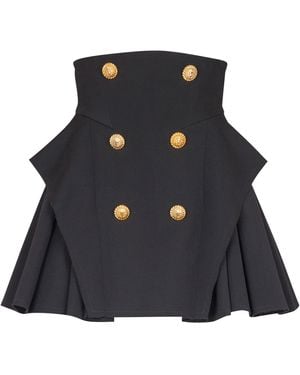 Balmain Wool Mini Skirt - Blue