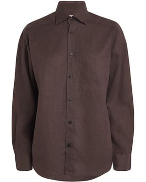 With Nothing Underneath Hemp The Weekend Shirt - Brown