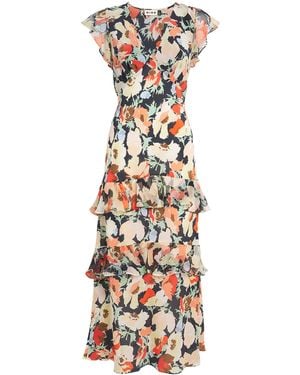 RIXO London Silk Meena Midi Dress - Metallic