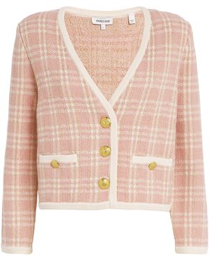 Veronica Beard Check Claudine Cardigan - Pink