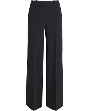 Theory Stretch Wide-Leg Tailored Trousers - Black