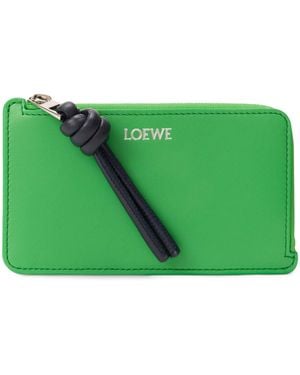 Loewe Leather Knot Card Holder - Green