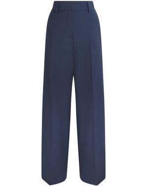 Weekend by Maxmara Wool Wide-Leg Pants - Blue
