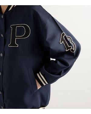 Prada Mohair-Wool Bomber Jacket - Blue