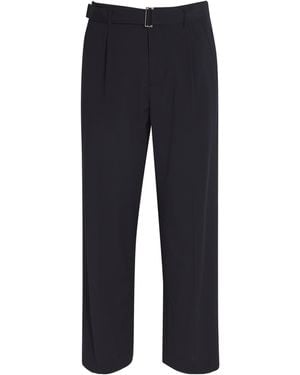 LE17SEPTEMBRE Wool-Blend Belted Tailored Trousers - Blue