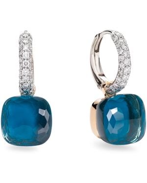 Pomellato London Topaz, And Diamond Nudo Drop Earrings - Blue