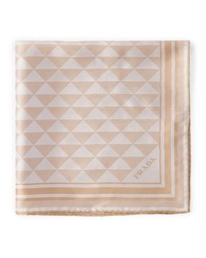 Prada Silk Triangle Scarf - Natural