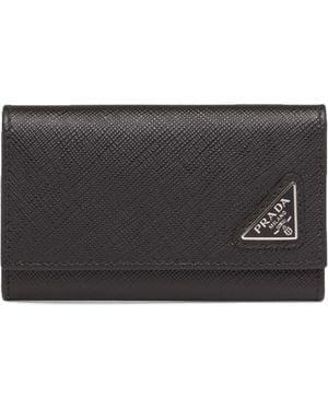 Prada Saffiano Leather Key Case - Black