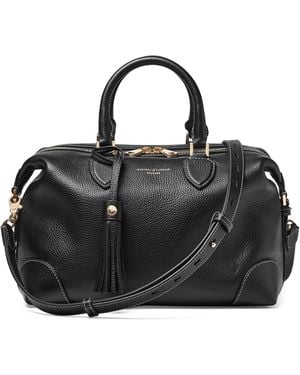 Aspinal of London Leather Midi The Hudson Bowling Bag - Black