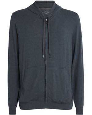 Derek Rose Micromodal Zipped Hoodie - Blue
