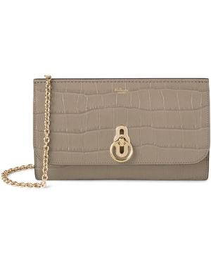 Mulberry Small Leather Amberly Clutch Bag - Gray