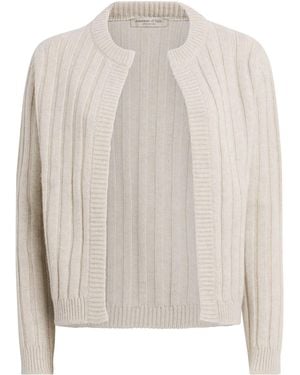 Johnstons of Elgin Cashmere Ribbed Lecht Cardigan - White