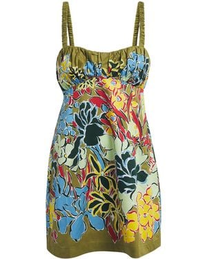 ALÉMAIS Cotton Floral Solstice Mini Dress - Green