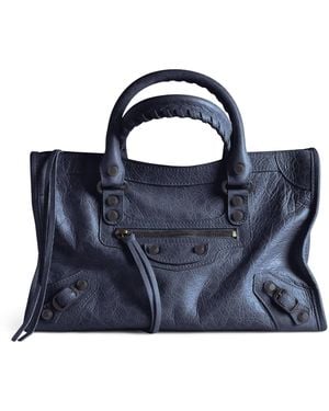 Balenciaga Small Lambskin Le City Top-Handle Bag - Blue