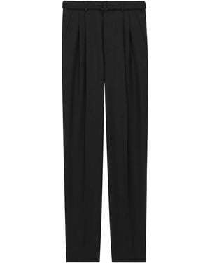 Saint Laurent Wool Pleated Trousers - Black