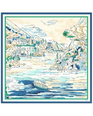 Weekend by Maxmara Silk Lake Print Scarf - Green