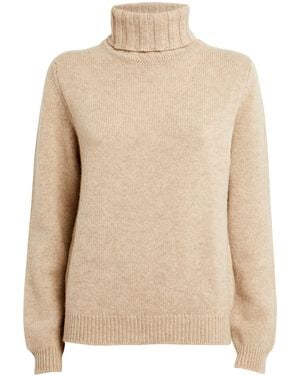 Harrods Cashmere Rollneck Jumper - Natural