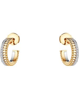 Boucheron Mixed And Diamond Quatre Hoop Earrings - Metallic