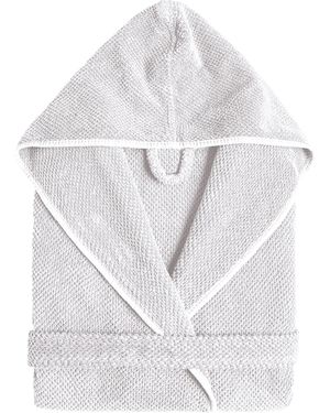 Graccioza Bee Waffle Hooded Bathrobe - White