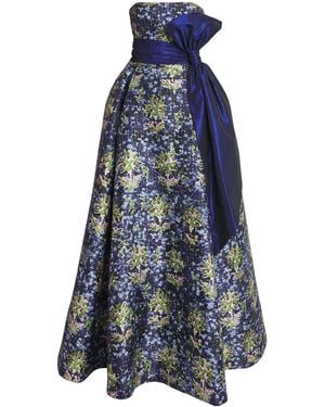 Mary Katrantzou Off-The-Shoulder Sabrina Gown - Blue