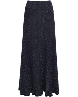 Sandro Knitted Embellished Maxi Skirt - Blue