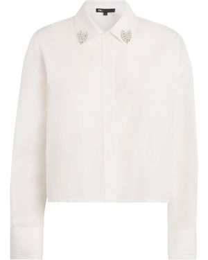 Maje Cotton Embellished Shirt - White