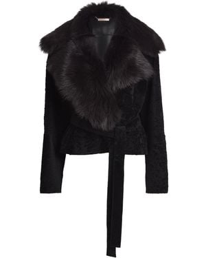 Nour Hammour Lambskin Shearling Renata Jacket - Black