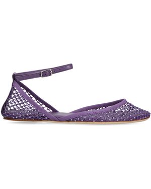 Christopher Esber Mesh Embellished Minette Buckled Ballet Flats - Purple