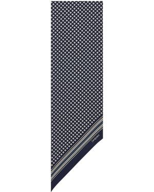 Saint Laurent Silk Floral Print Cravat - Blue