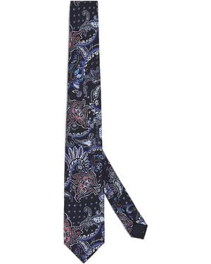 Harrods Silk Paisley Print Tie - Blue