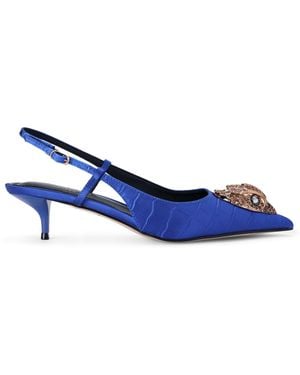 Kurt Geiger Satin Belsize Slingbacks - Blue
