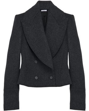 McQueen Wool Double-Breasted Coat - Blue