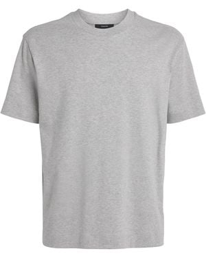 Vince Cotton Peached Face Jersey T-Shirt - Gray